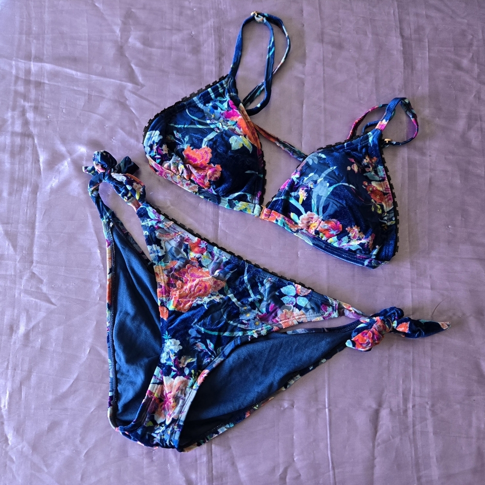 Betsey Johnson Velvet-Like 2 Piece Bikini